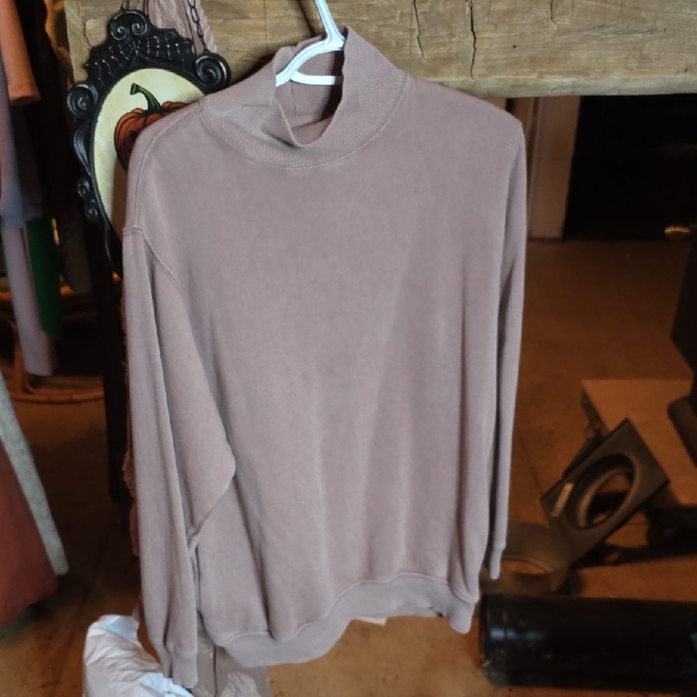Aerie Taupe Ribbed Knit Top